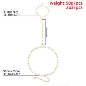 Punk Body Harness for Women Sexy Bra Body Chain Statement Necklace Metal Waist Belly Chain Belt Beach Accessories (Silver)