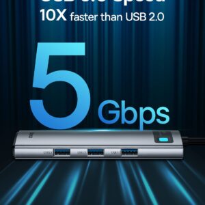 Baseus 8-in-1 USB C Hub Docking Station, USB C Adapter with 4K HDMI, 3 USB 3.0, TF/SD Reader, Ethernet, 100W Power Delivery Compatible with MacBook, Surface, iPad, Steam Deck or Other Type C Devices