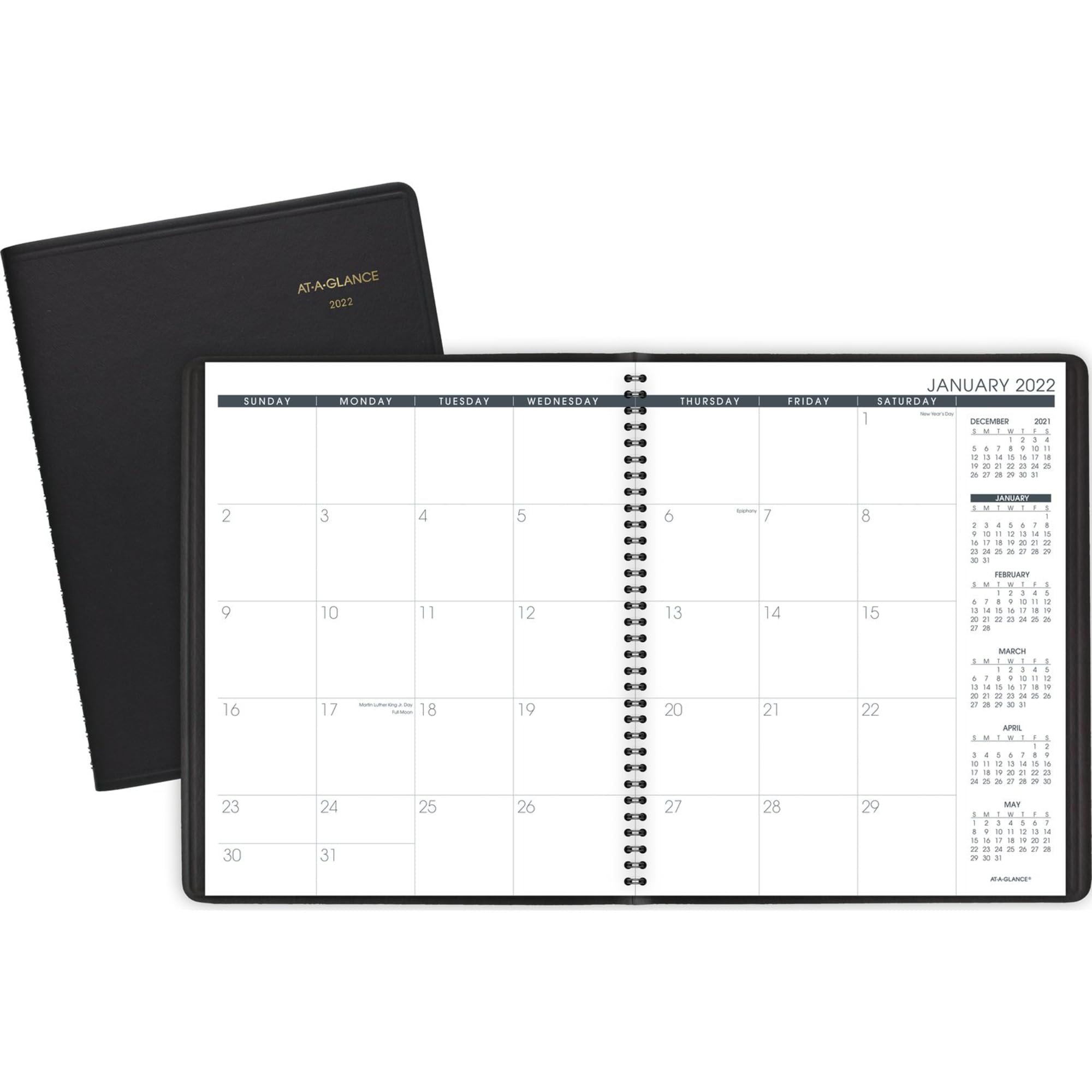 2022 Monthly Planner by AT-A-GLANCE, 9" x 11", Large, 15 Months, Black (7026005)