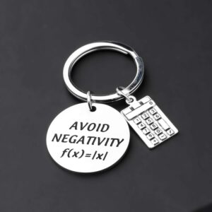 AKTAP Funny Mathematics Gift Avoid Negativity Math Keychain Math Lovers Jewelry Gift for Mathematician Math Student Graduation Gift (Math AVOID Keychain)