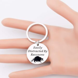 CENWA Raccoon Jewelry Easily Distracted By Raccoons Keychain Raccoon Lover Gift Raccoon Owner Gift (Raccoon K)