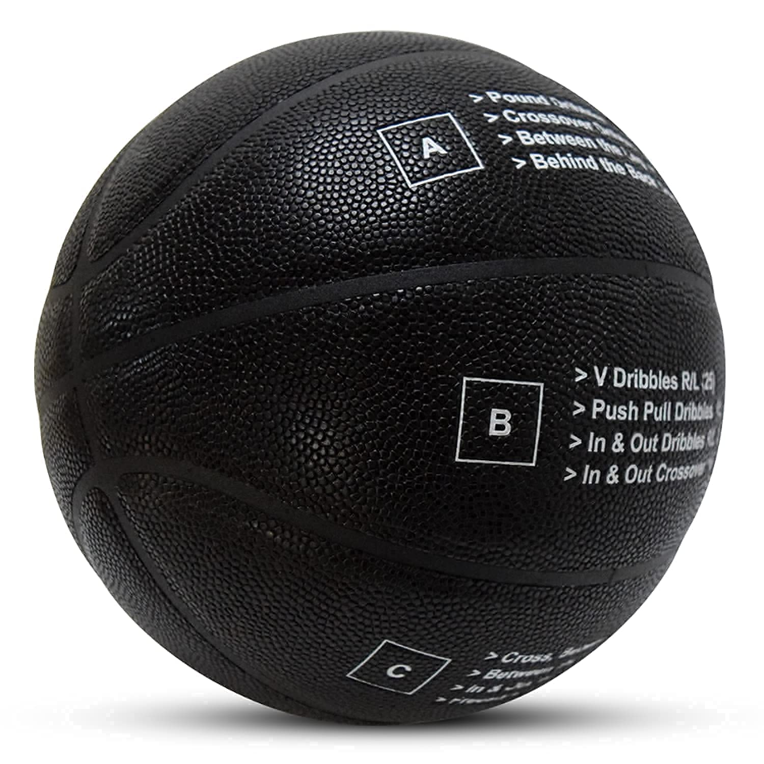 Zo Athletics Weighted Basketball - Workout Included on The 3lb Heavy Basketball for Training and Dribbling Drills - Basketball Training Equipment for Adults and Youth (Black)