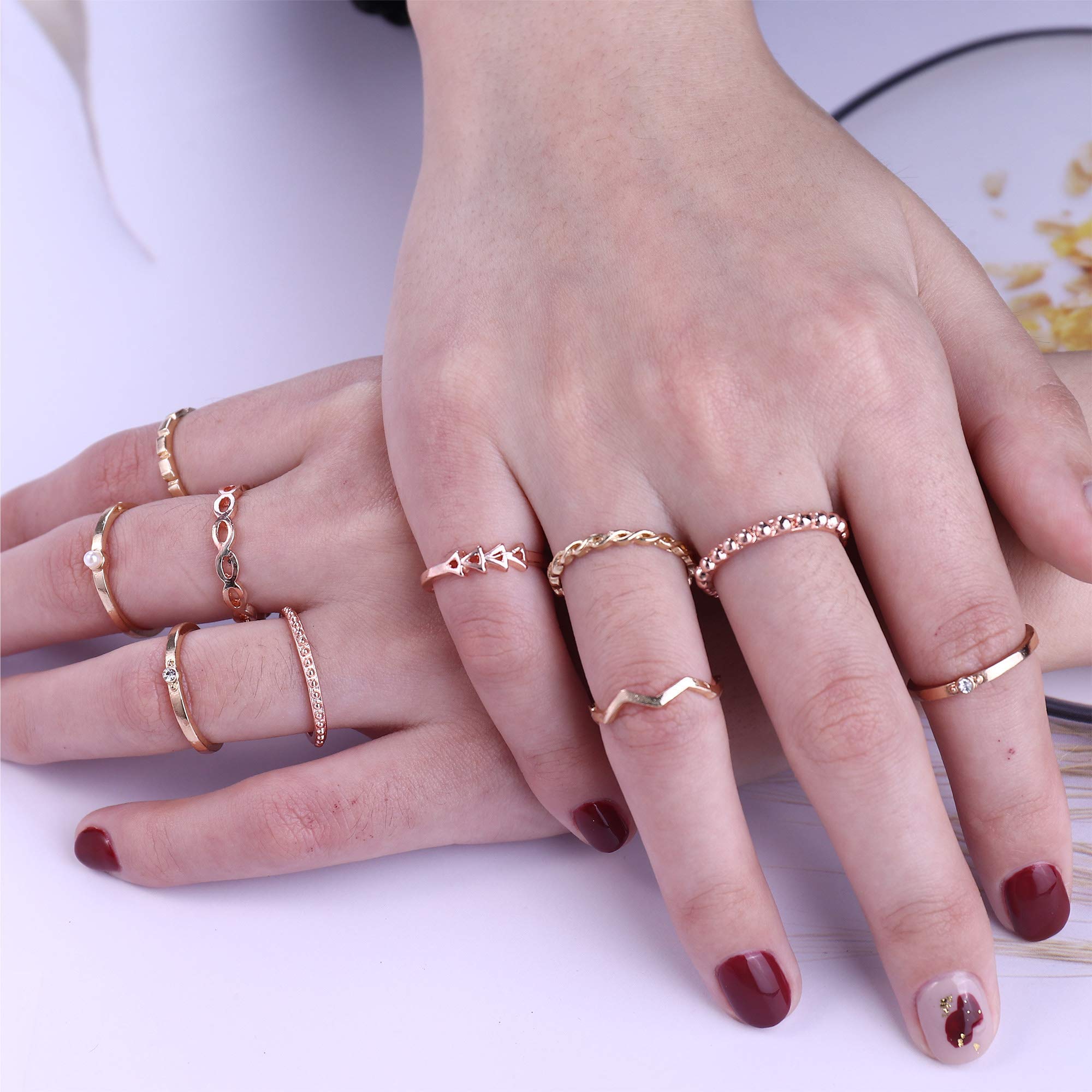 ORAZIO 85Pcs Stackable Knuckle Rings Set for Women Vintage Rings Stacking Midi Finger Rings Bohemian