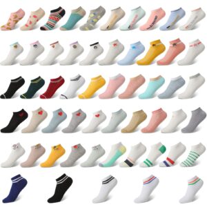 Geyoga Low Cut Ankle Socks for Women 55 Pairs Athletic Running Socks Bulk Invisible Casual Sport Socks Set for Outdoor Activities