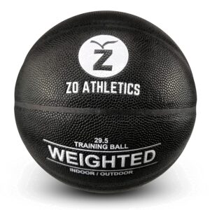 zo athletics weighted basketball - workout included on the 3lb heavy basketball for training and dribbling drills - basketball training equipment for adults and youth (black)