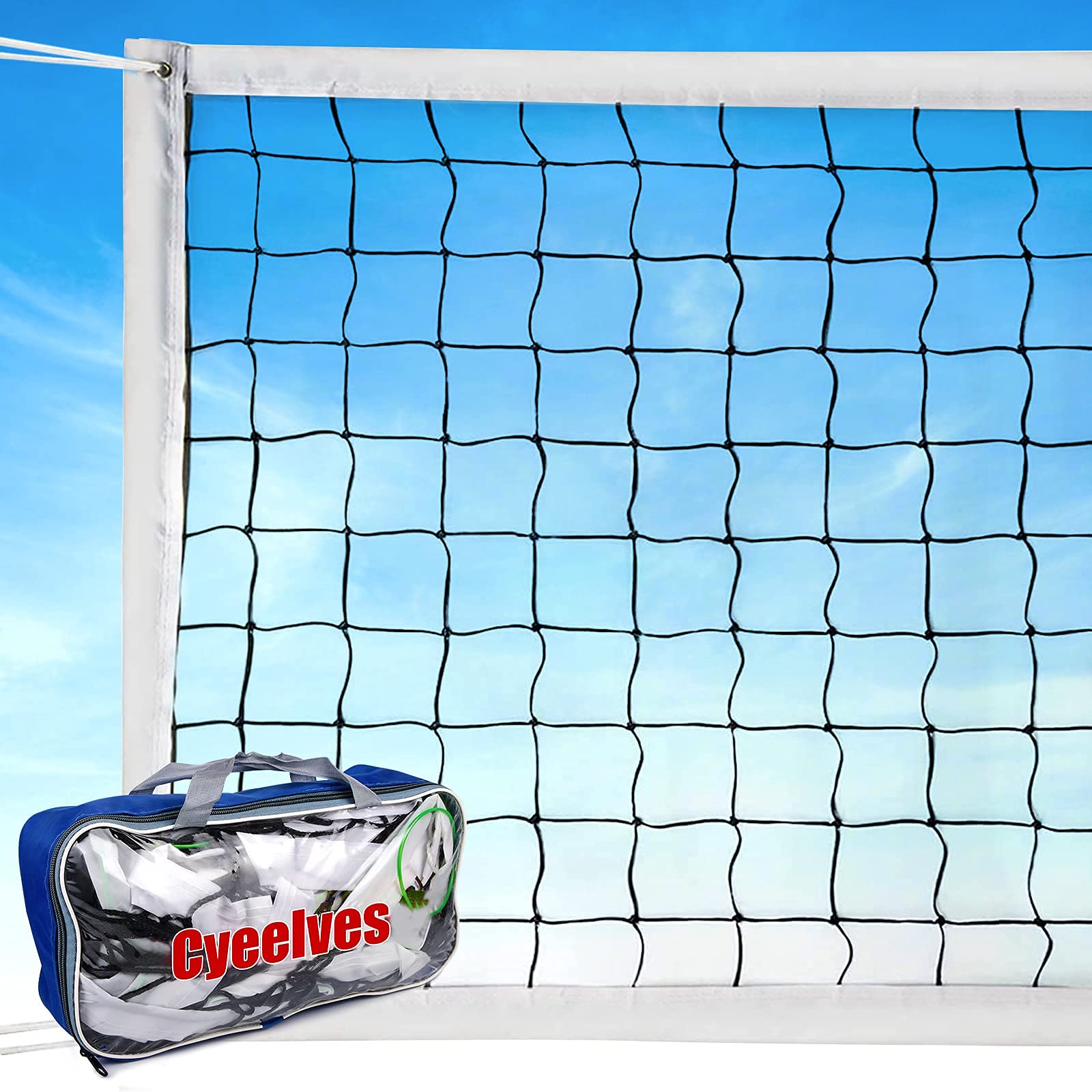 Professional Volleyball Net Outdoor Sand, Grass Volleyball Nets for Backyard, Portable Beach Kids Badminton Net Pro Volleyball Practice Net Set 32X3FT Indoor Volleyball Net for Pool Inground, No Poles