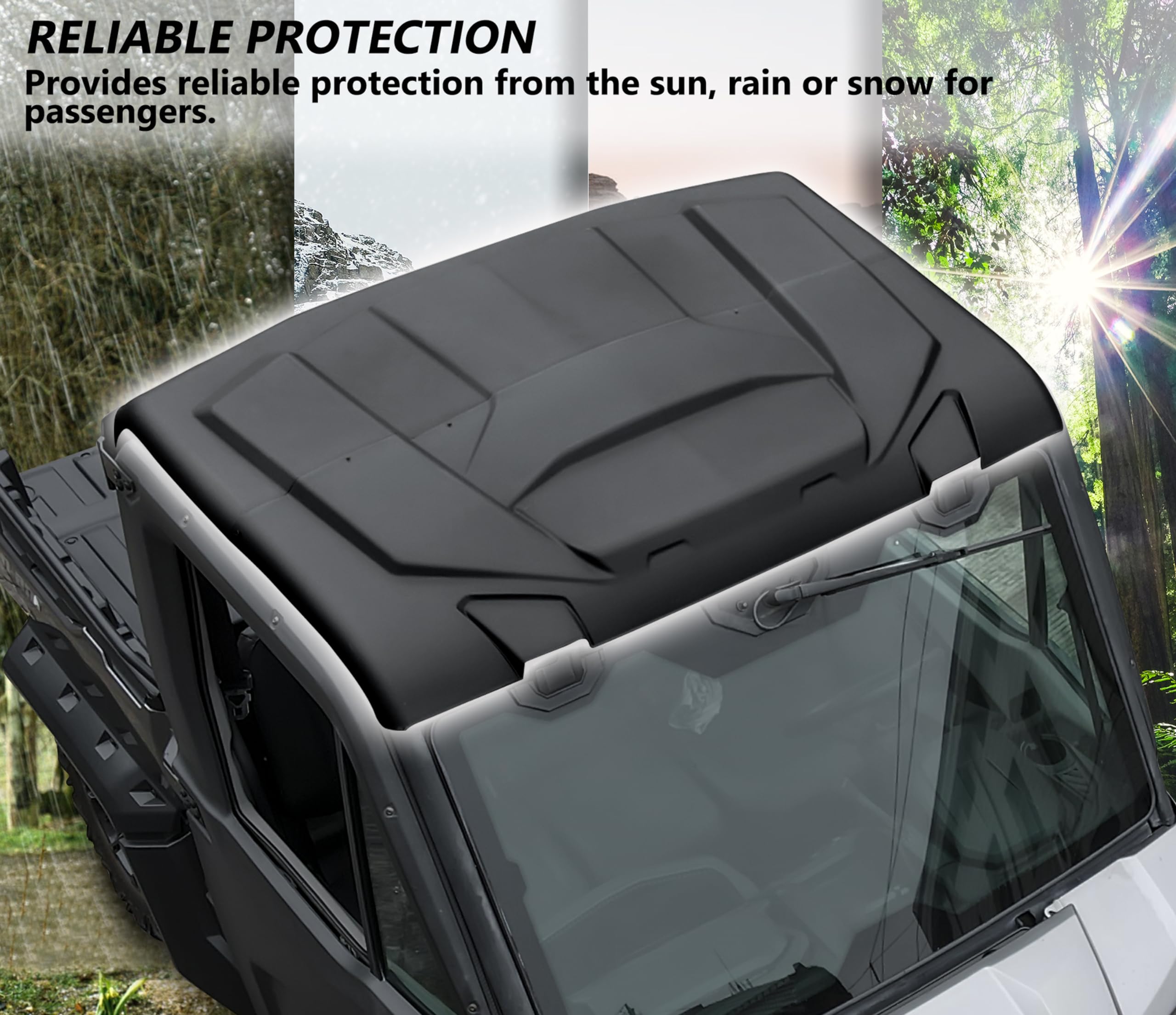 SAUTVS Sport Roof for Can-Am Defender, Dustproof Poly Roof 2-piece Combination Hard Roof Top Sun Visor for Can-Am Defender HD5 HD7 HD8 HD9 HD10 2016-2024 Accessories (Replace #715002430)