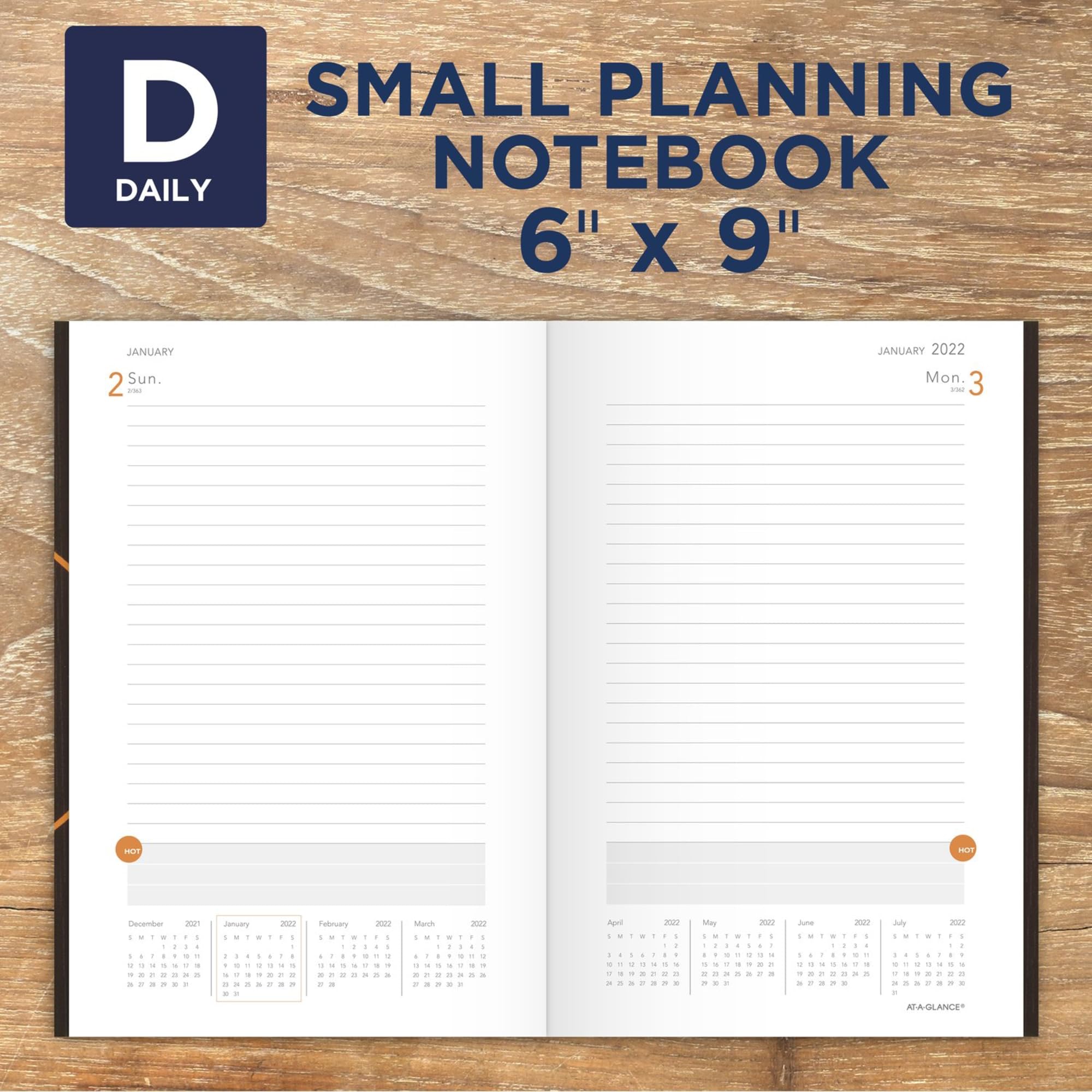 2022 Daily Planning Notebook by AT-A-GLANCE, 6" x 9", Plan. Write. Remember, Gray (70620130)