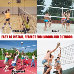 Professional Volleyball Net Outdoor Sand, Grass Volleyball Nets for Backyard, Portable Beach Kids Badminton Net Pro Volleyball Practice Net Set 32X3FT Indoor Volleyball Net for Pool Inground, No Poles