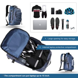 HUNTVP Bike Bag Bike Pannier Bag 3 in 1 Rack Saddle Bag Backpack Rear Seat Bag Shoulder Bag Laptop Pannier Cargo Rack Bicycle Bag with Rain Cover (Blue)