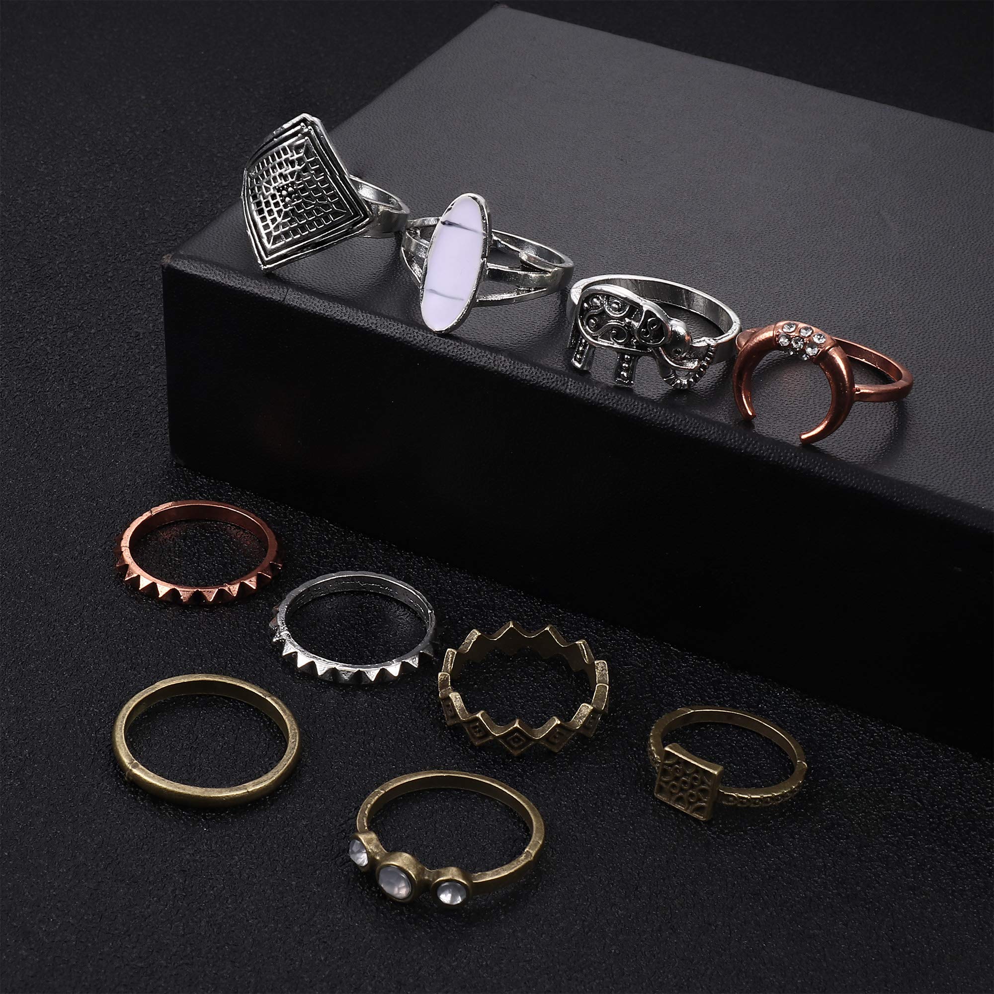 ORAZIO 85Pcs Stackable Knuckle Rings Set for Women Vintage Rings Stacking Midi Finger Rings Bohemian