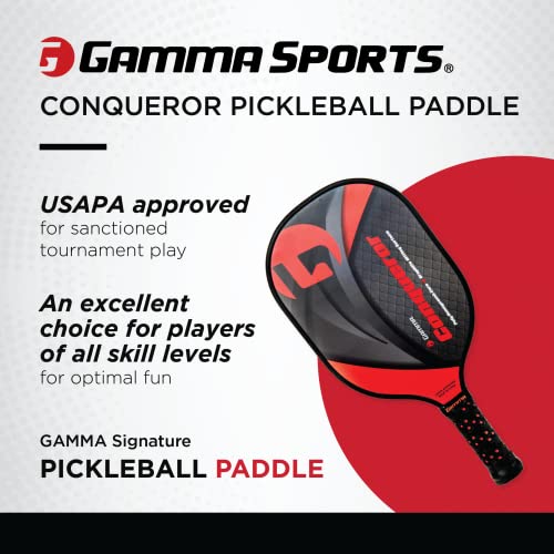 GAMMA Sports Conqueror Pickleball Paddle, Graphite Composite Surface and Honeycomb Grip, Conqueror