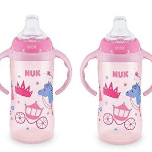 NUK 10 Ounce Jungle Large Learner Cup with Handles, 2 Pack (Princess)