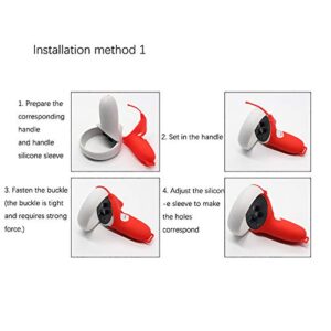 Oculus Quest 2 VR Glasses Handle Silicone Cover Semi-Pack Anti-Slip and Anti-Fall Protection Accessories (red)