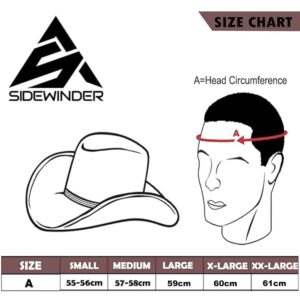 SideWinder Australian Cowboy Leather hat Unisex Adult for Men and Women Shapeable Outback Western Style Wide Brim Brown