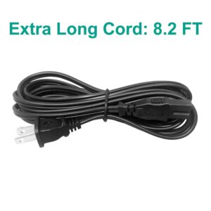 8.2ft Power Cord Replacement for Nec VT670 NP410 NP500 NP510 NP500W NP510W VT595 VT676 VT676E VT770 Projector TV 2 Prong Polarized Power Cord Ac Cable