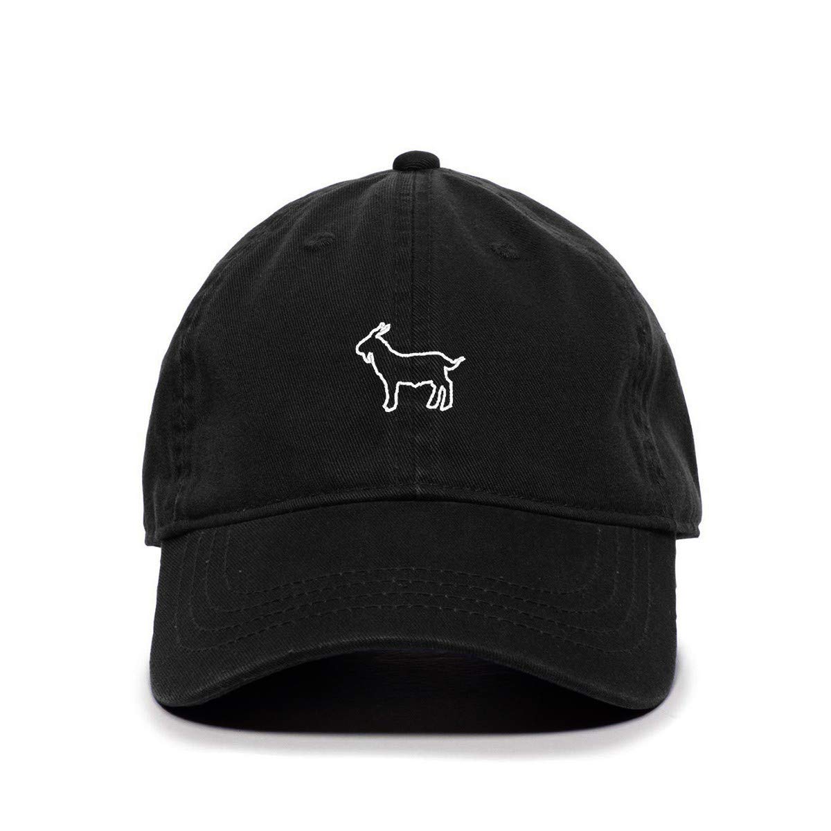 Tech Design Goat Baseball Cap Embroidered Cotton Adjustable Dad Hat Black