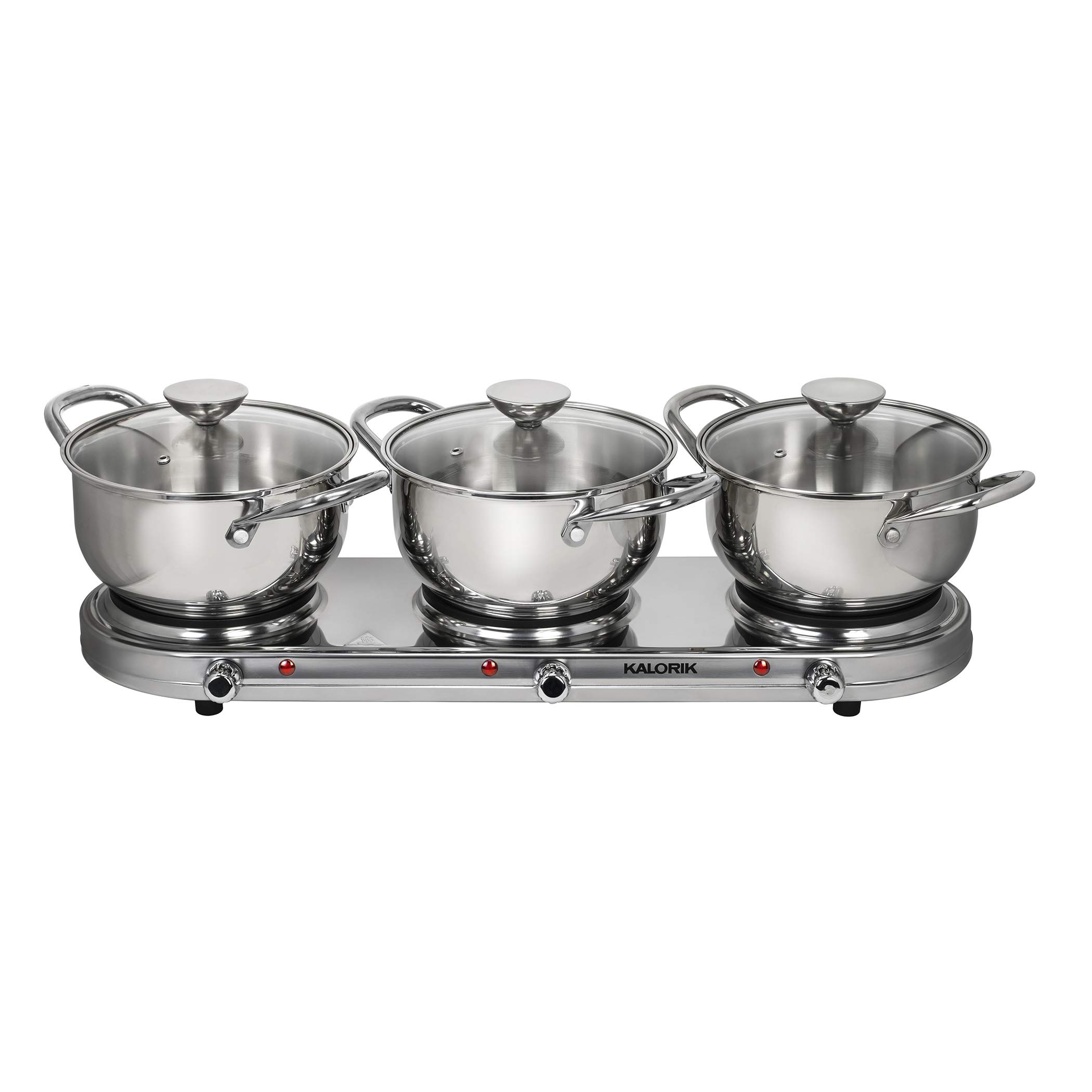 Kalorik Triple Burner Buffet Set, Stainless Steel