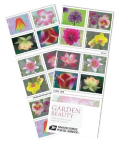 usps garden beauty forever postage stamps book of 20 self-stick first class wedding celebration anniversary flower party (20 stamps)