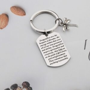 MYOSPARK Dragonfly Keychain Graduation Gift Dragonfly Lovers Gift Encouragement Gifts for Her (Dragonflies Keepers KC)