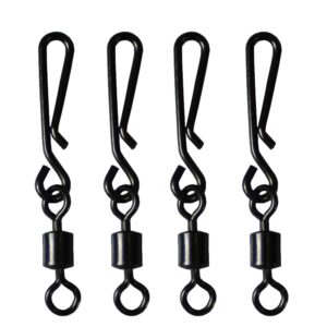 Luengo 100pcs Quick Change Snap Fishing Clip Swivel Connector Fishing Hook Fishing Line Connect Fishing Swivels Fast Lock Fishing Swivel Tackle Accessory for Outdoor Fishing (100pcs Mix Size)