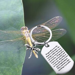 MYOSPARK Dragonfly Keychain Graduation Gift Dragonfly Lovers Gift Encouragement Gifts for Her (Dragonflies Keepers KC)