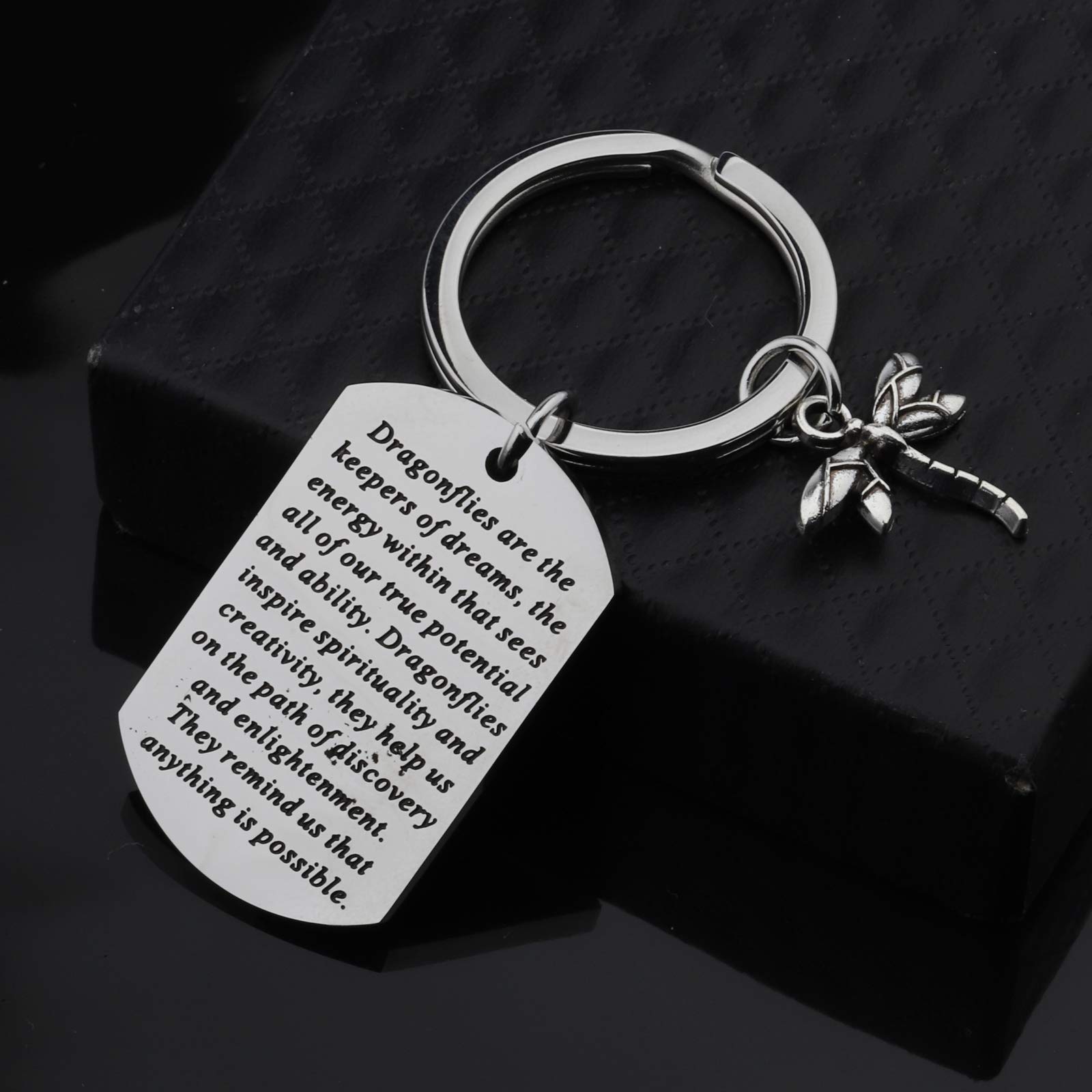 MYOSPARK Dragonfly Keychain Graduation Gift Dragonfly Lovers Gift Encouragement Gifts for Her (Dragonflies Keepers KC)