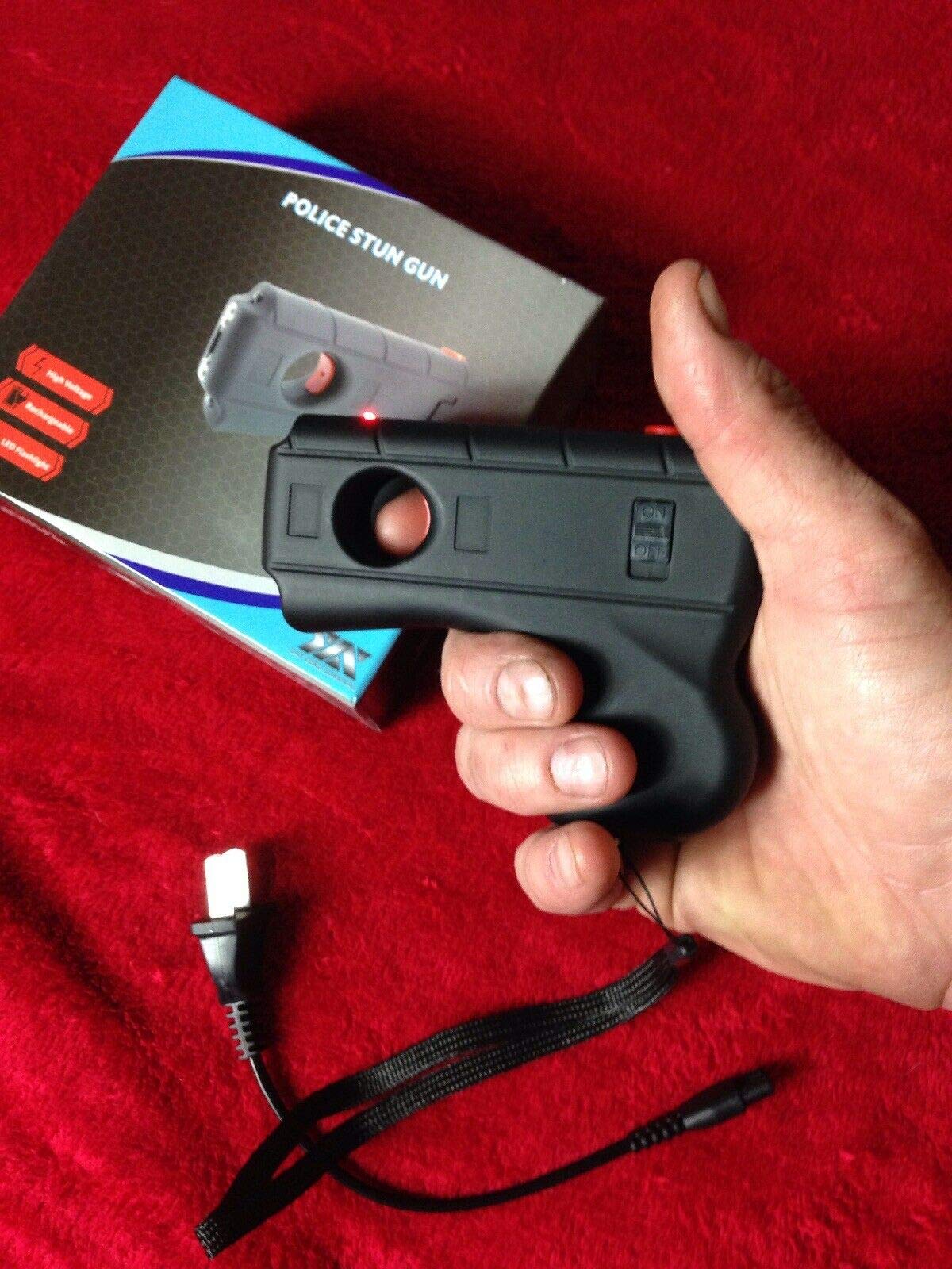 DZS-708 DZS Hand Pistol Stun Gun LED Light Rechargeable Battery (Black)