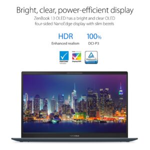 ASUS ZenBook 13 Ultra-Slim Laptop, 13.3” OLED FHD NanoEdge Bezel Display, AMD Ryzen 7 5700U, 8GB LPDDR4X RAM, 512GB PCIe SSD, NumberPad, Wi-Fi 5, Windows 10 Home, Pine Grey, UM325UA-DS71