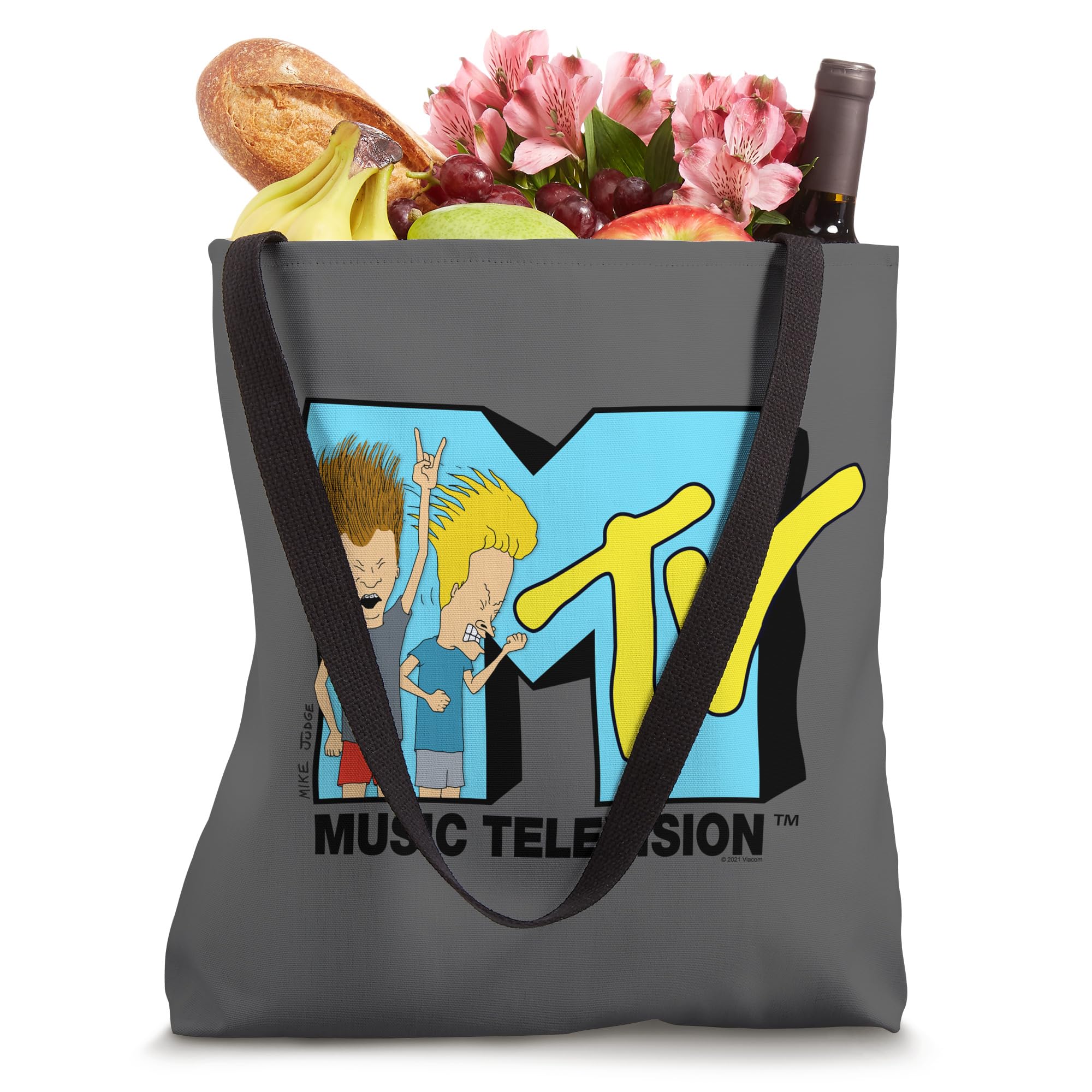 MTV Music Television Beavis & Butthead Headbang Logo Tote Bag