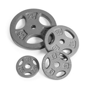 CAP Barbell Cast Iron 1" Gray Standard Grip Plate for Strength Training, Muscle Toning, Weight Loss & Crossfit - Multiple Choices Available