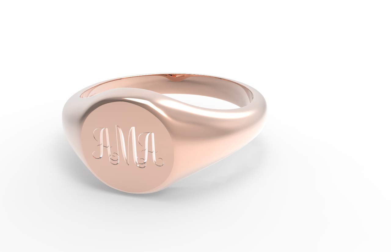 SHAREMORE Customized Signet Ring Engravable Sterling Silver Rings Personalized Monogram Jewelry for Girls Men Women Customize Initial Letter Custom 3 Letters