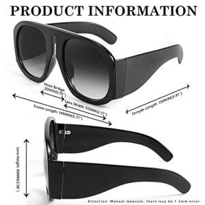 FEISEDY Retro Trendy Avaitor Sunglasses for Women Men Oversized Vintage 70s 80s Sunglasses Flat Top Shield Shades B2745