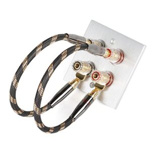 SKW HI-FI Series BiWire Jumpers, Speaker Jumper Cable, Ultra-high Purity Copper Banana to Spade Wire - Set of 2 (2 Cables)