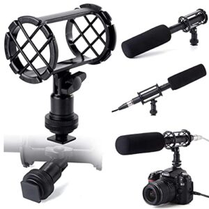 Nicama NC4 Microphone Shock Mount Universal Holder Clip with Camera Cold Shoe for Shotgun Microphone AKG D230 Sennheiser MKH-416 ME66 Rode NTG-2 NTG-1 Audio-Technica AT-875R