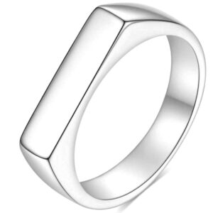 jude jewelers 4mm stainless steel stackable geometrical shape wedding band ring (silver, 8)