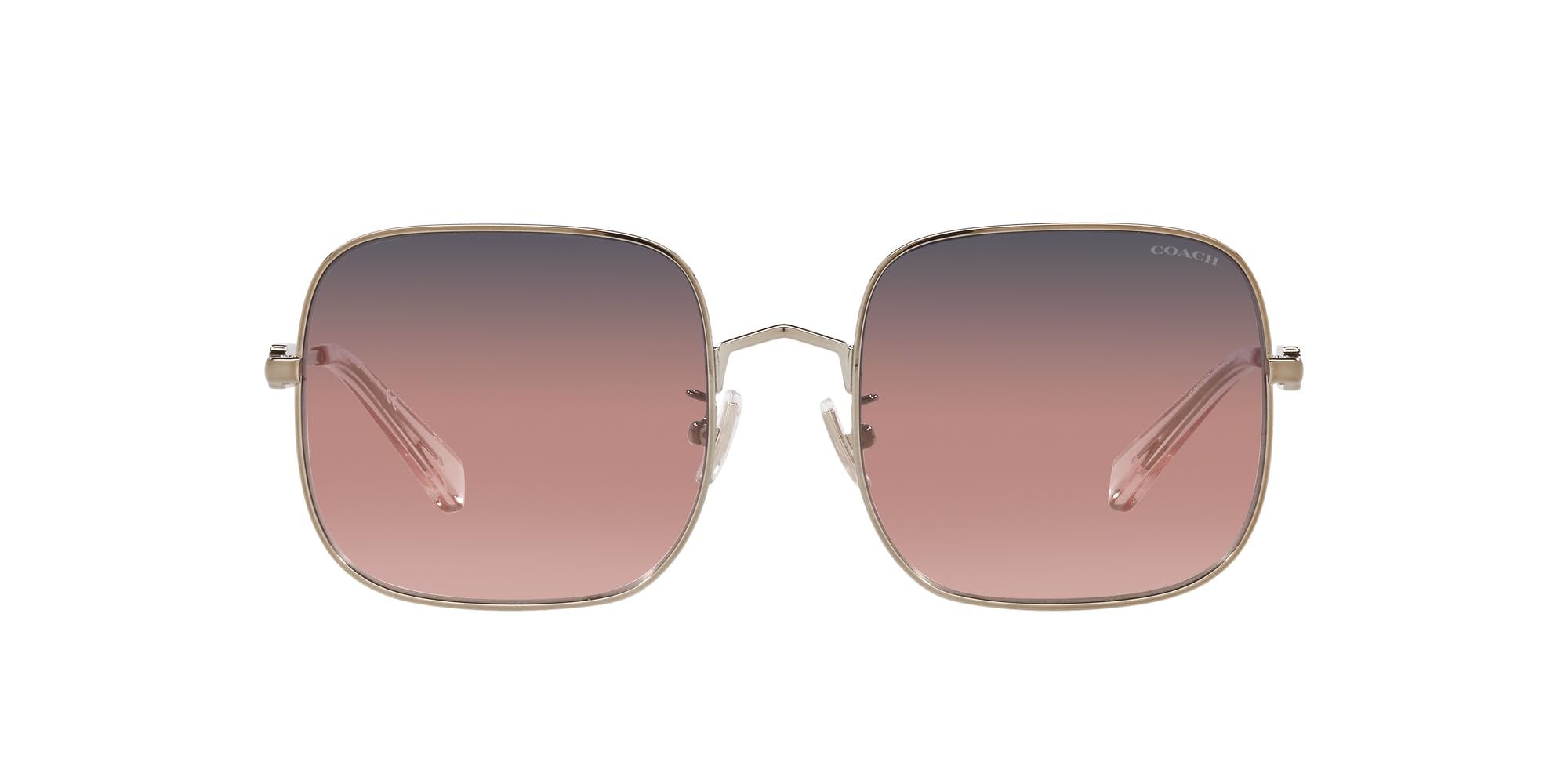 Coach HC7120 Sunglasses, Rose Gold/Navy Pink Peach Gradient, 55 mm