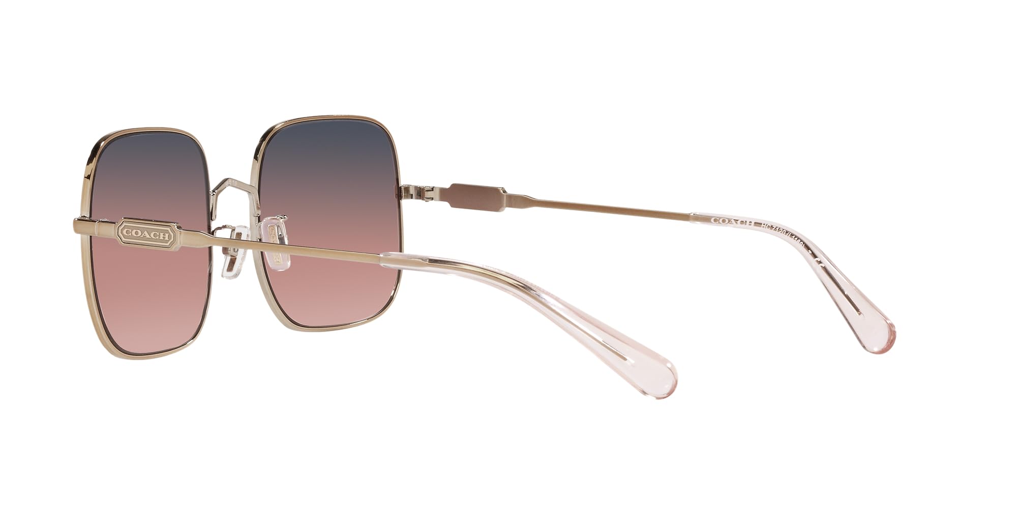 Coach HC7120 Sunglasses, Rose Gold/Navy Pink Peach Gradient, 55 mm