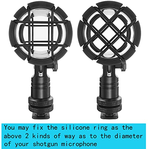 Nicama NC4 Microphone Shock Mount Universal Holder Clip with Camera Cold Shoe for Shotgun Microphone AKG D230 Sennheiser MKH-416 ME66 Rode NTG-2 NTG-1 Audio-Technica AT-875R