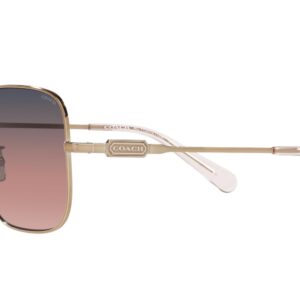 Coach HC7120 Sunglasses, Rose Gold/Navy Pink Peach Gradient, 55 mm