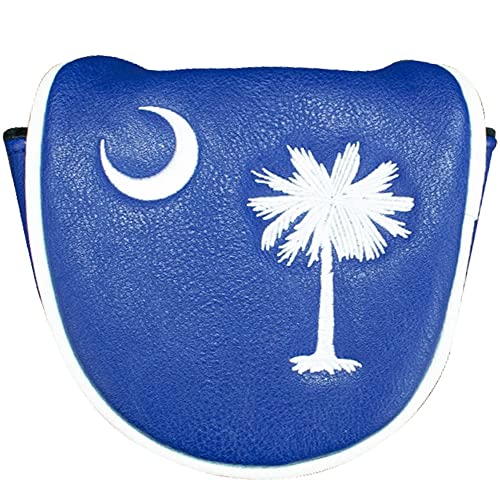 CMC Design Golf Mallet Head Cover - Custom South Carolina Embroidered Golf Driver - Premium Faux Leather, Beautiful Design Elements & Soft Protective Lining – Great Fit for Any Mallet & Golfer