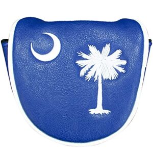 cmc design golf mallet head cover - custom south carolina embroidered golf driver - premium faux leather, beautiful design elements & soft protective lining – great fit for any mallet & golfer