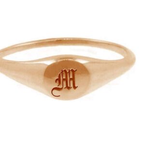 SHAREMORE Customized Signet Ring Engravable Sterling Silver Rings Personalized Monogram Jewelry for Girls Men Women Customize Initial Letter Custom 3 Letters