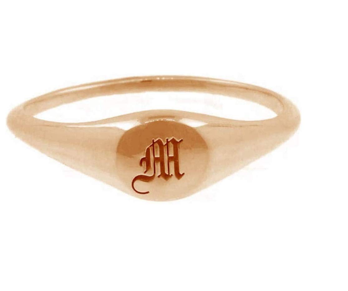 SHAREMORE Customized Signet Ring Engravable Sterling Silver Rings Personalized Monogram Jewelry for Girls Men Women Customize Initial Letter Custom 3 Letters