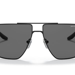 A|X ARMANI EXCHANGE Men's AX2037S Square Sunglasses, Matte Black/Grey Polarized, 60 mm