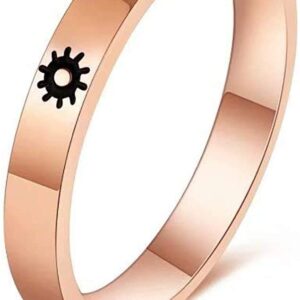 SHAREMORE Sun and Moon Rings Matching Rings for Couples Personalized Rings Promise Couple Ring Customized Engagement Wedding Ring Band Sets for Him and Her Sterling Silver High Polished Comfort Fit