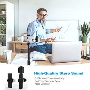 ySky Upgraded （Plug-Play） Wireless Lapel Lavalier Microphone for iPhone iPad Recording,YouTube Facebook Live Stream,Vlog, Auto-Sync Wireless Mic with 2 Clips (No Need App/Bluetooth)