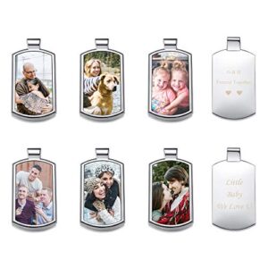 PiercingJ Custom Keychain with Picture Personalized Color Photo Pictures Message Keychain Anniversary Memorial Gift Silver for Family Lover