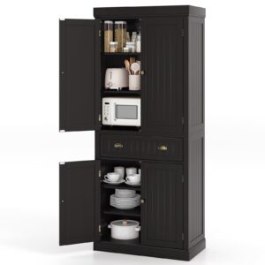 nightcore, 1 kitchen, 6ft cupboard w/ 4 adjustable shelves, 2 wood pantries, drawer, utility storage cabinet for hallway, living room, bathroom, espresso