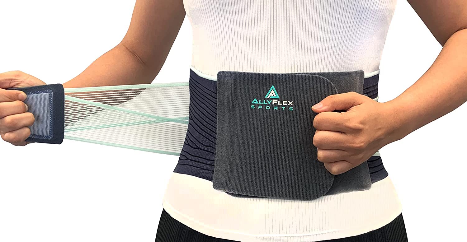 AllyFlex Sports® Lumbar Support - Back Brace For Men & Women Ergonomic Design and Lightweight Breathable Material Provide Back Support and Pain Relief for Waist - M/L (31.5'' - 39.0'')